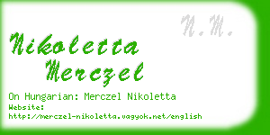 nikoletta merczel business card